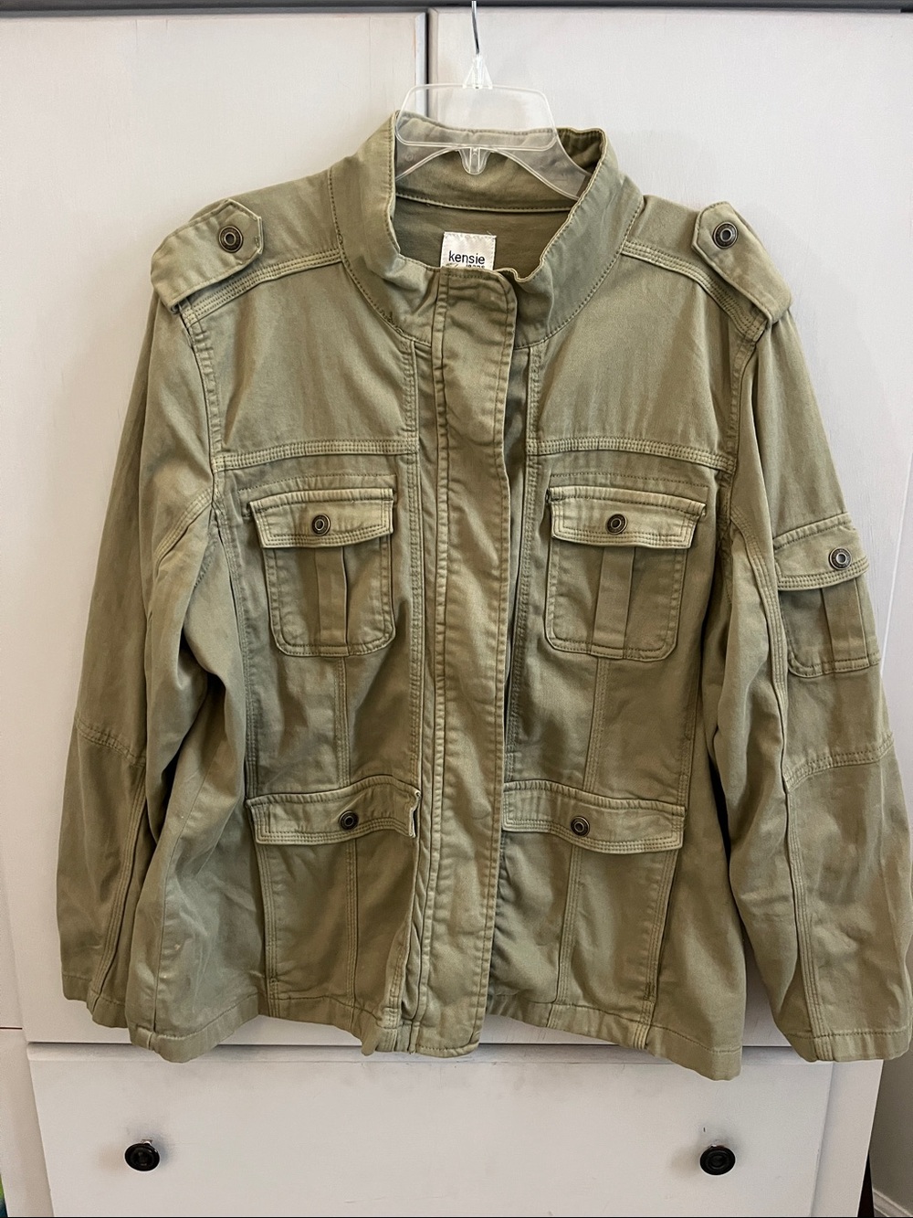 Kensie Women’s Olive Green Military-Style Jacket